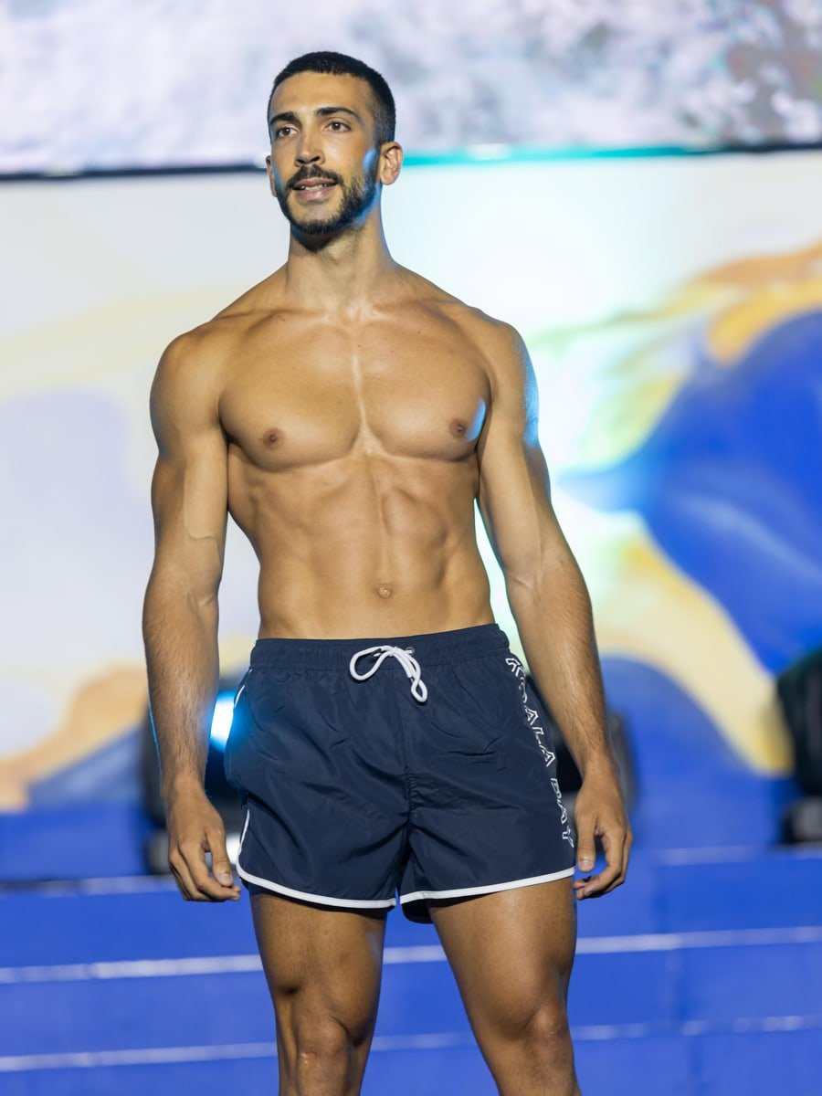 Fran Martínez en la prueba de pasarela de Mister España 2025